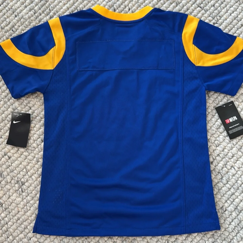 NWT Nike NFL Youth Boys On Field Medium Blue Gold Colors Short‎ Sleeve Jersey.
